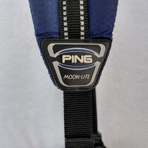 VTG PING MOON-LITE Golf Bag Blue 3 Way Karsten Sunday Range Travel John Wooden - Picture 8 of 12